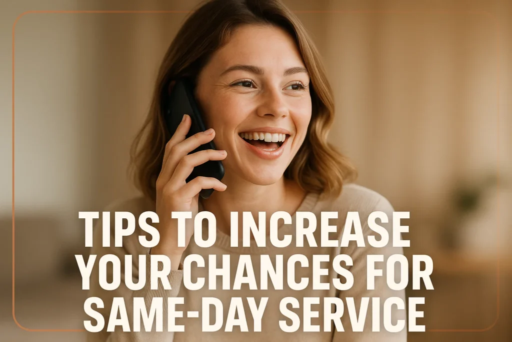 Tips to Increase Your Chances for Same-Day Service